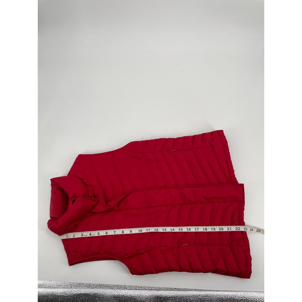 Talbots Womens Small Quilted Down FIll Puffer Vest Lightweight Red Zip Snap - Picture 7 of 7